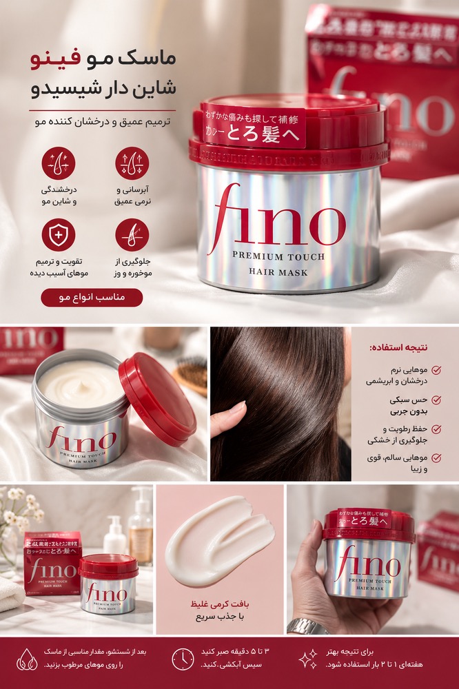 ماسک مو فینو شیسیدو Fino Premium Touch Hair Mask | ترمیم و آبرسانی مو