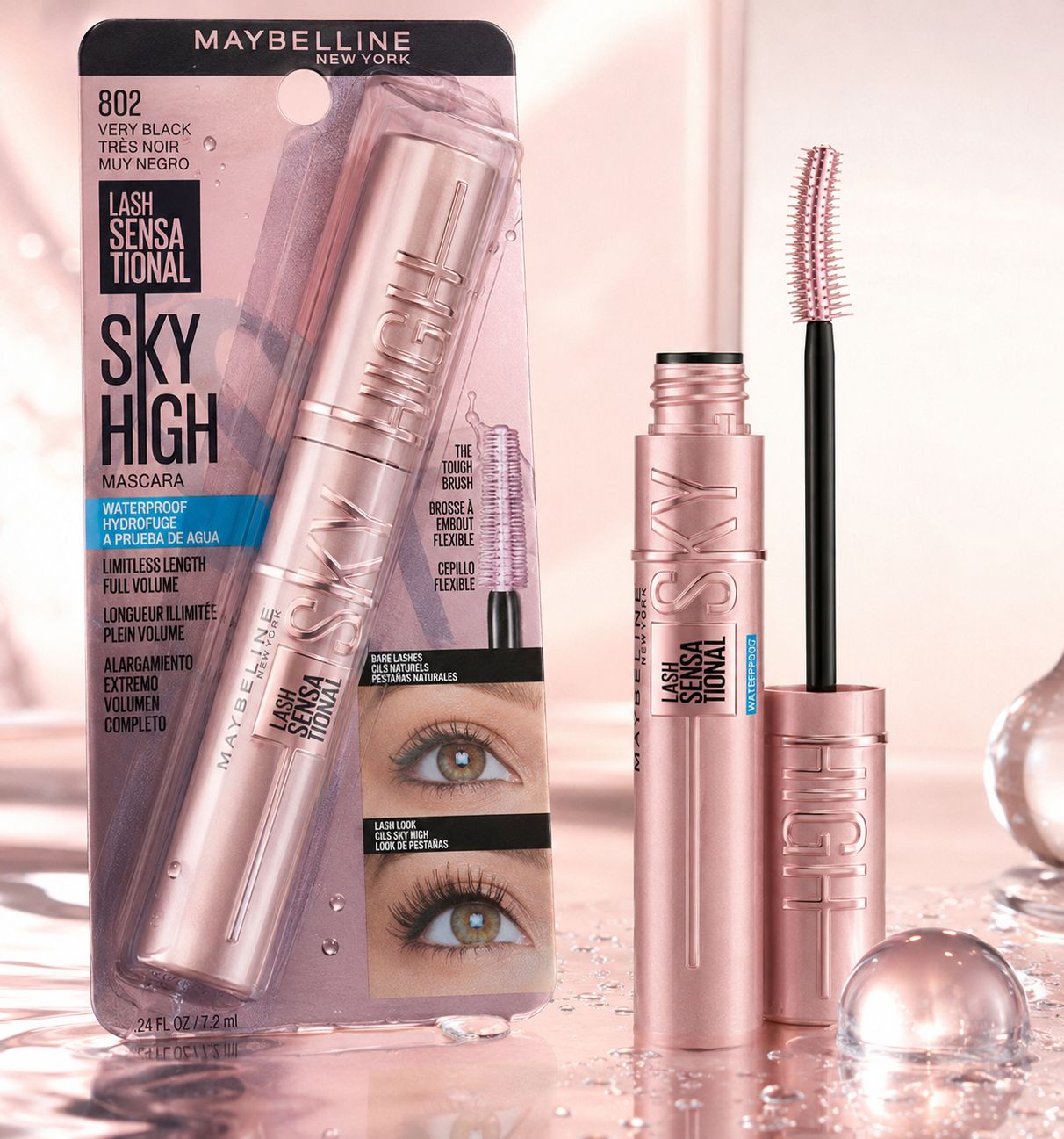 ریمل میبلین اسکای های ضد آب اصل | Maybelline Sky High Waterproof Mascara 802 Very Black