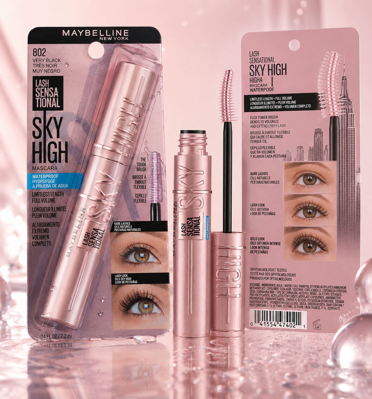 ریمل میبلین اسکای های ضد آب اصل | Maybelline Sky High Waterproof Mascara 802 Very Black